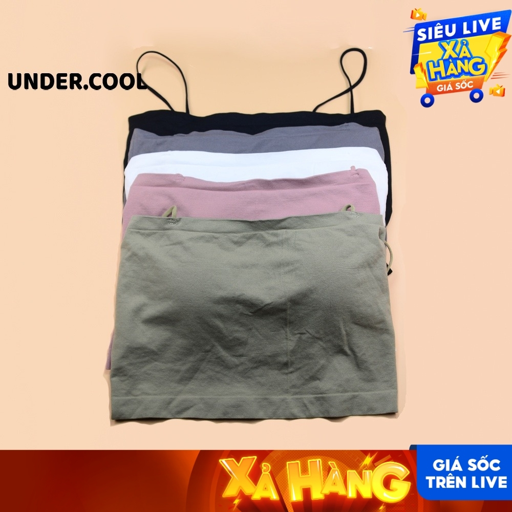 Áo 2 Dây Croptop UNDERCOOL Sợi Bún Chất Cotton Co Giãn Đệm Ngực Co Giãn Siêu Thoải Mái A2D01