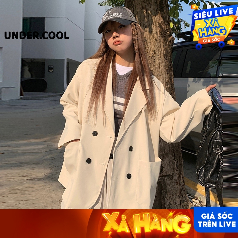 Áo Blazer Nữ UNDERCOOL Tay Trơn Form Rộng Trẻ Trung - Áo vest khoác ngoài 1 lớp K31 - av02