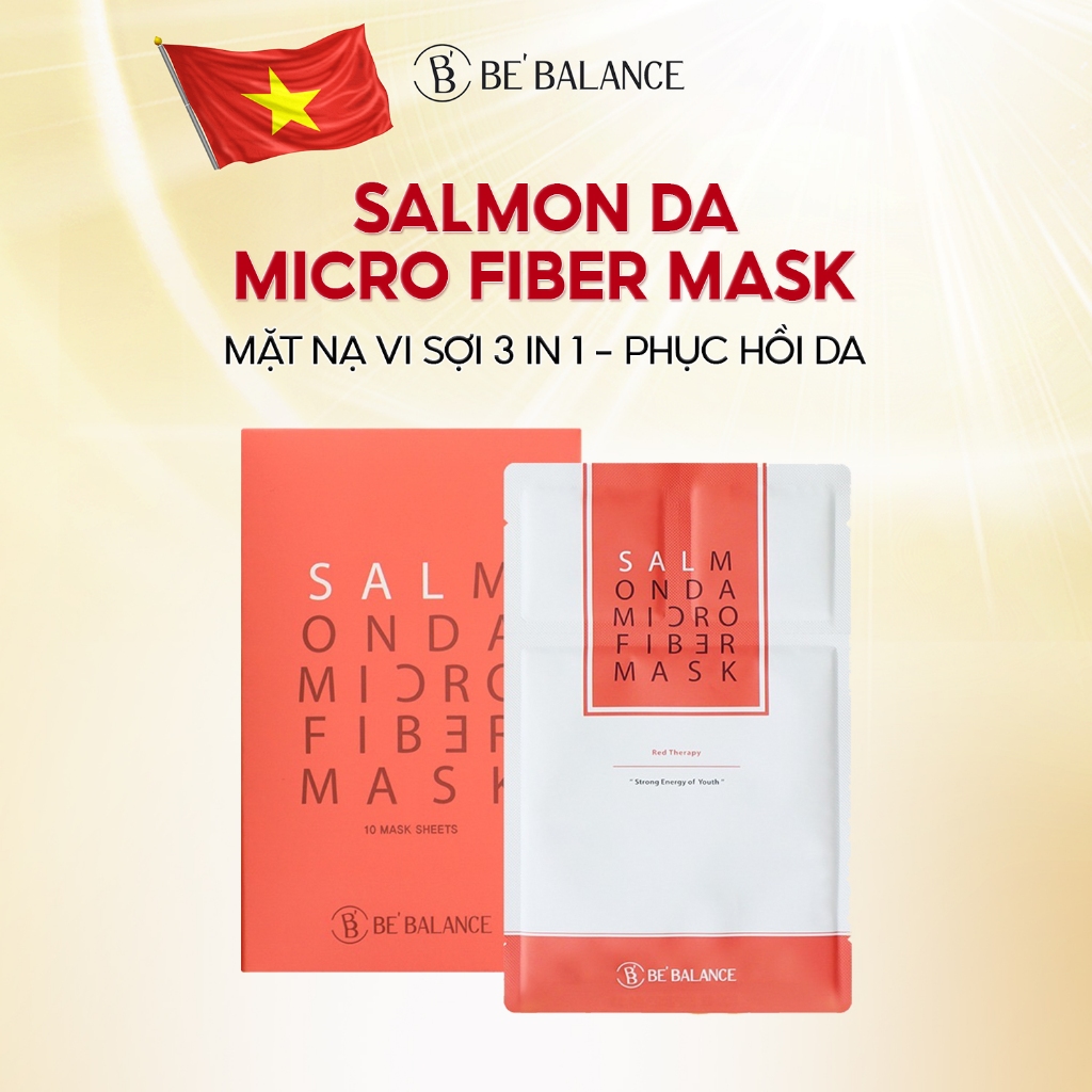 Ảnh Mặt Nạ Vải Vi Sợi Be'Balance SALMON DA MICRO FIBER MASK 3in1 Làm Đẹp Da 1 hộp 10 miếng 1