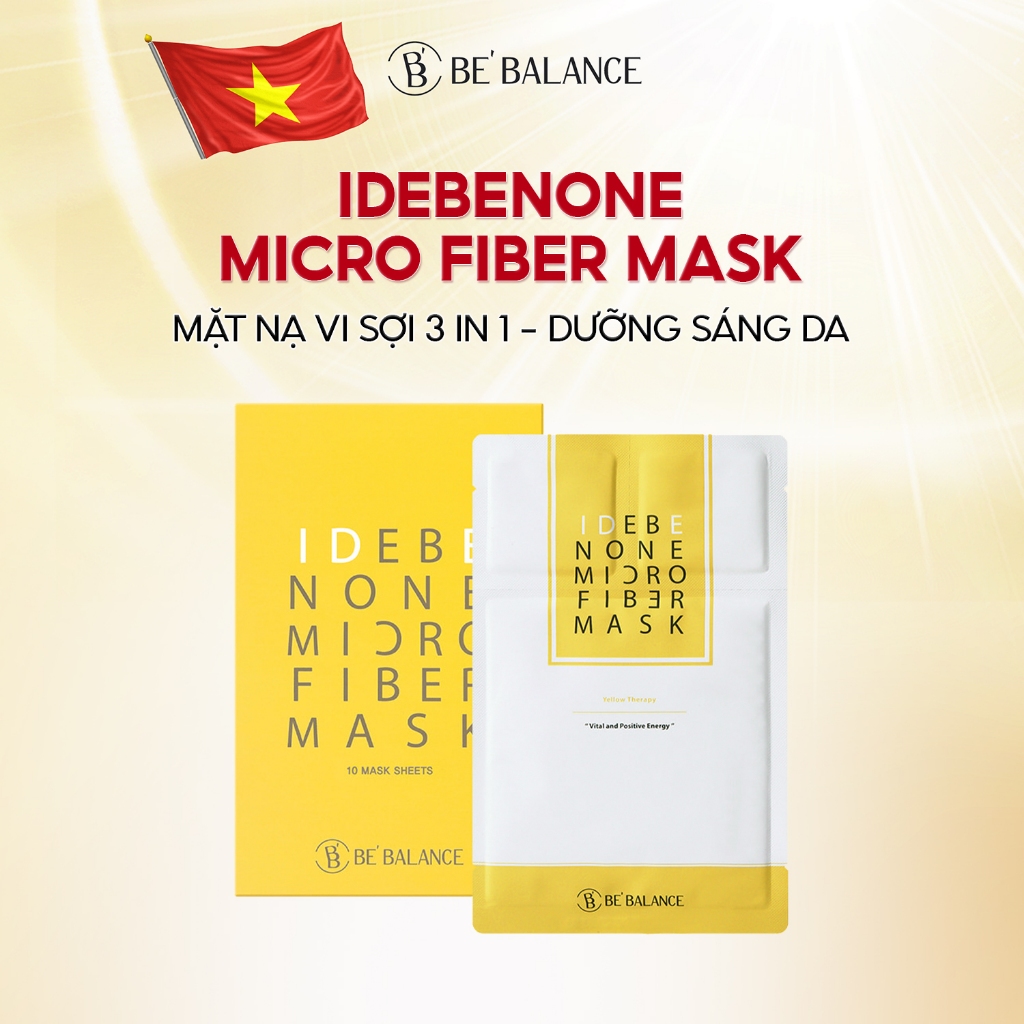 Ảnh Mặt Nạ Vải Vi Sợi Be'Balance IDEBENONE MICRO FIBER MASK 3in1 Làm Đẹp Da 1 hộp 10 miếng 1