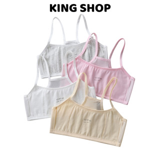 Set 4 Áo Lót Cho Bé Gái 2 Dây Cotton (Size 27-54Kg), Áo Bra 2 Lớp Lót Mềm Thoáng Mát King Shop A-108