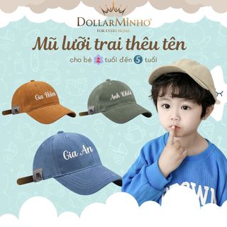 Mũ Lưỡi Trai Thêu Tên Cho Bé Từ 2 Tuổi Đến 5 Tuổi Phong Cách Hàn Quốc Siêu Dễ Thương Đi Học Đi Chơi