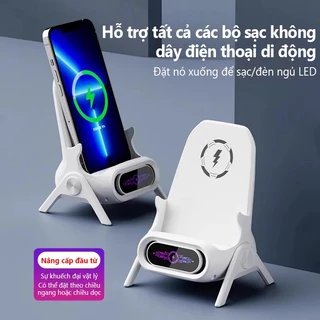 YAKO Đế sạc không dây kèm giá đỡ điện thoại thế hệ mới-3 in 1 Hổ trợ sạc nhanh 15W,tích hợp giá để điện thoại hình độc
