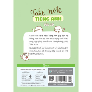 Sách - Take Note Tiếng Anh 10 - Tổng hợp kiến thức Hiểu nhanh, nhớ lâu - TKBooks