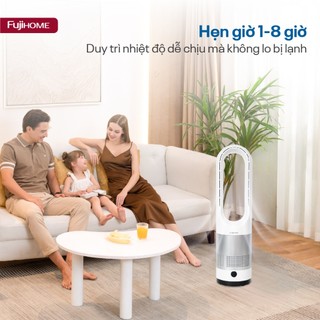Quạt không cánh mini, lọc không khí khử khuẩn Anion + UV kết nối WIFI Fujihome BF18 - BH 24 tháng