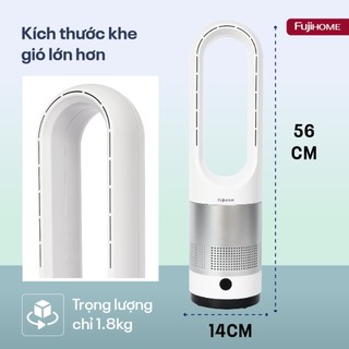 Quạt không cánh mini, lọc không khí khử khuẩn Anion + UV kết nối WIFI Fujihome BF18 - BH 24 tháng