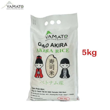 Gạo Nhật Bản Akira Rice 5kg Mềm Dẻo - Nấu Cơm Ăn Và Cuộn Sushi, Cơm Nắm