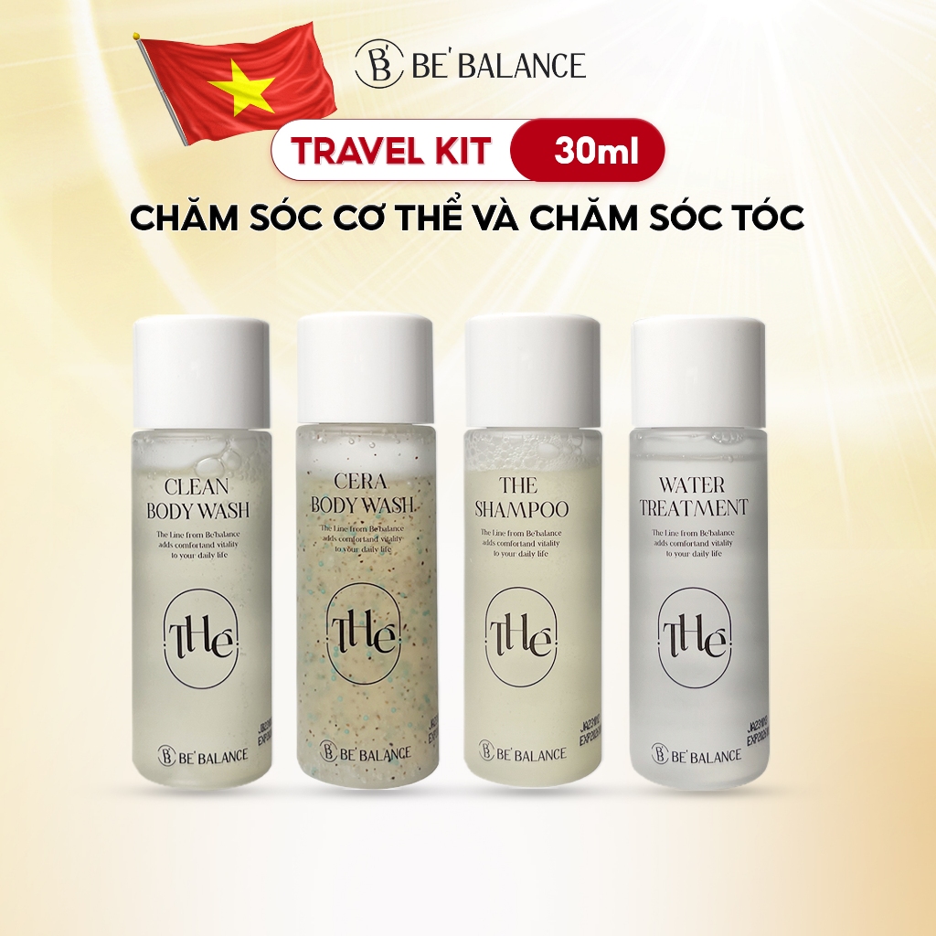 Ảnh Bộ 4 Sản Phẩm Be'Balance TRAVEL KIT giúp Chăm Sóc Cơ Thể và Chăm Sóc Tóc 30ml 1