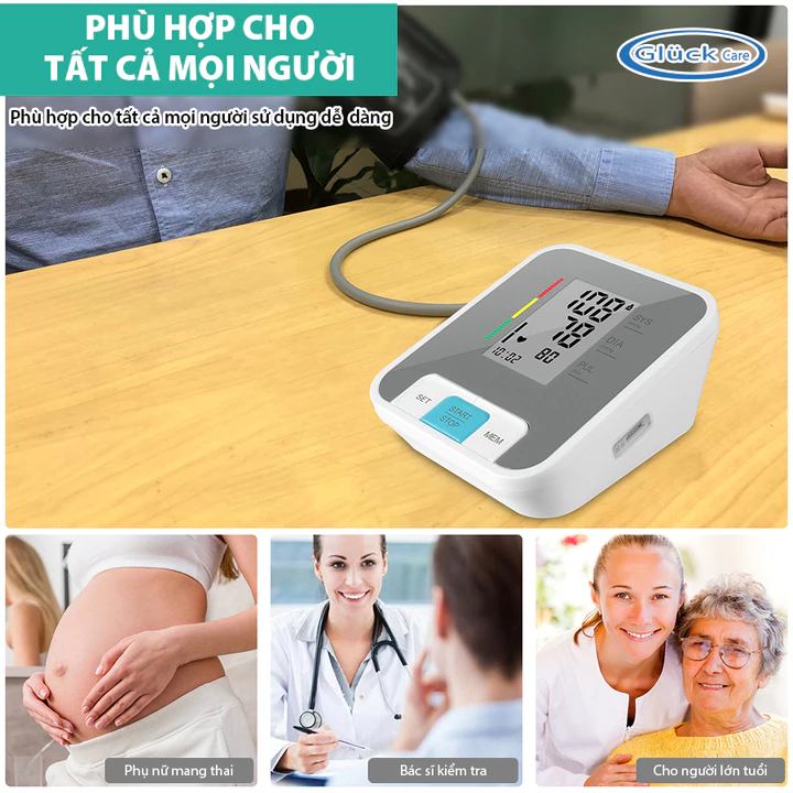 Máy Đo Huyết Áp Bắp Tay GLUCK B56 - Dùng Bin Đo Nhịp Tim Chính Xác Cao Tự Động – 5