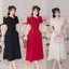 Đầm Nữ Dự Tiệc Xéo Vai Tag Đá Phụ Kiện Sang Chảnh Thời Trang Cuốn Hút