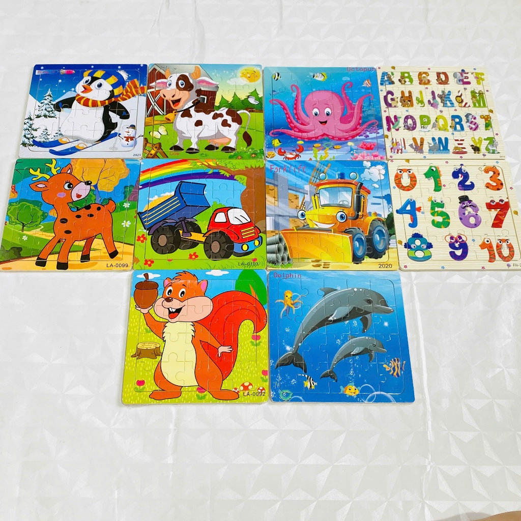 COMBO 10 TRANH GHÉP HÌNH 20 MẢNH - ĐỒ CHƠI PHÁT TRIỂN TƯ DUY CHO BÉ