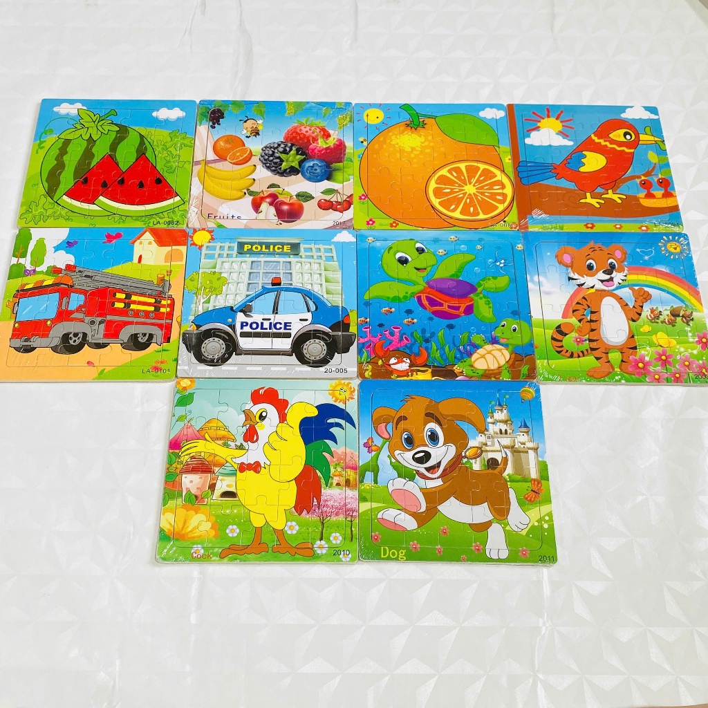 COMBO 10 TRANH GHÉP HÌNH 20 MẢNH - ĐỒ CHƠI PHÁT TRIỂN TƯ DUY CHO BÉ