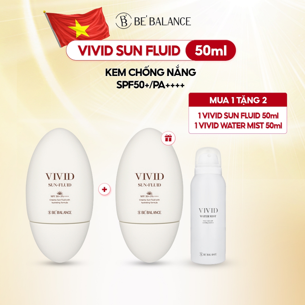 Ảnh [MUA 1 TẶNG 2] Kem Chống Nắng Be'Balance VIVID SUN FLUID Phổ Rộng SPF50+/PA4+ 50ml 1