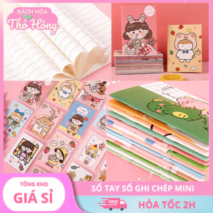 📒 COMBO 3 SỔ VỞ CẦM TAY MINI – HÌNH HOẠT HÌNH 8×10CM – 32 TRANG 🎀
