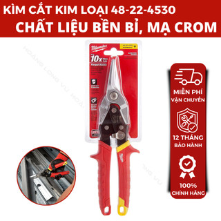 Kìm Cắt Kim Loại Cắt Thẳng Milwaukee 48-22-4530 - Kéo Cắt Tôn Lưỡi Cắt Rèn, Chất Liệu Bền Bỉ Mạ Crom