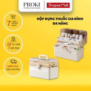 Hộp Đựng Thuốc Gia Đình Đa Năng PROKI Có Ngăn Kéo Gọn Gàng Chất Liệu Cao Cấp, Có Quai Xách, Tiện Lợi