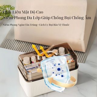 Hộp Đựng Thuốc Gia Đình Đa Năng PROKI Có Ngăn Kéo Gọn Gàng Chất Liệu Cao Cấp, Có Quai Xách, Tiện Lợi