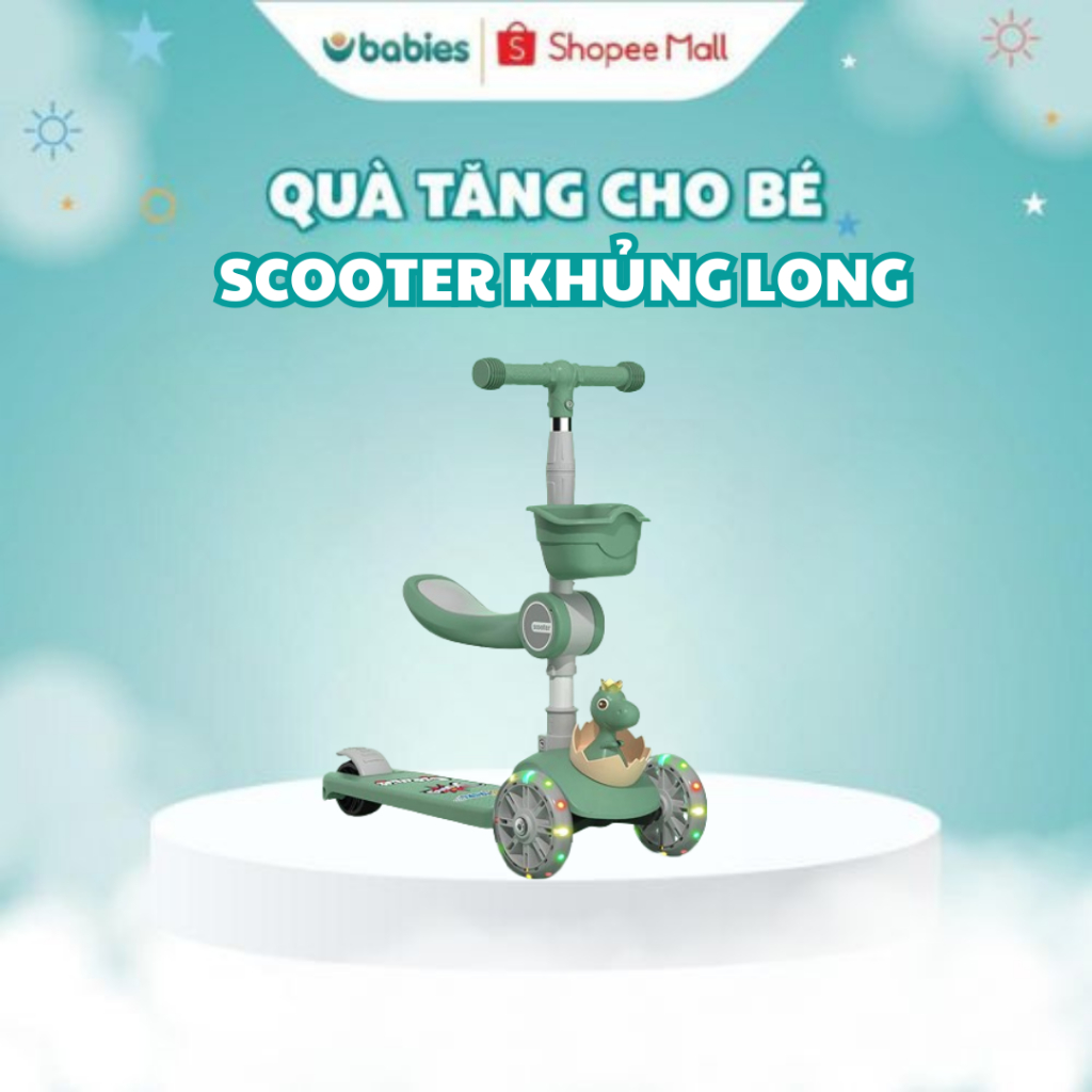 Ảnh Xe Scooter Khủng Long Dễ Thương Cho Bé 1