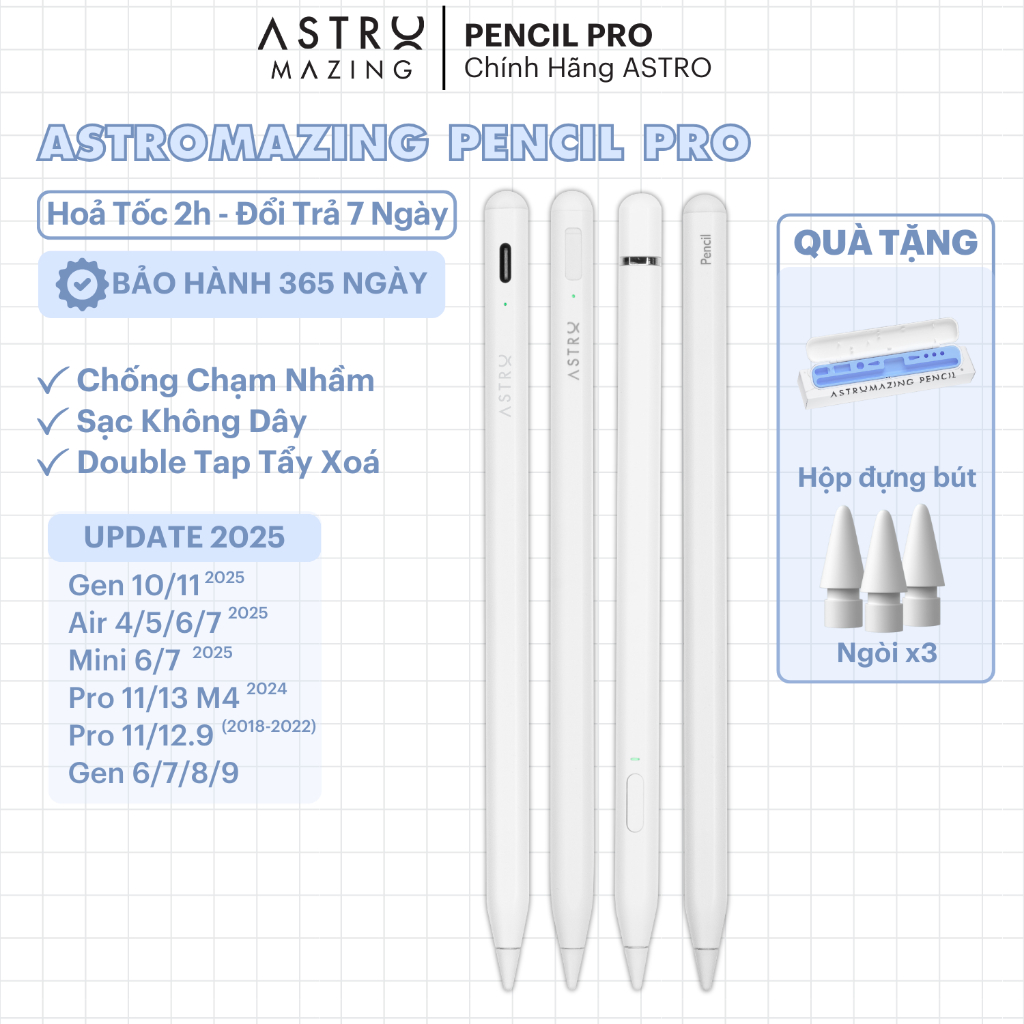 Ảnh Bút cảm ứng Stylus AstroMazing cho Pro 11 129 M1 M2 M3 M4 Air 4 5 6 Mini 7 Gen 8 9 10 1