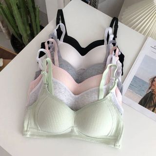 Combo 3 Áo ngực không gọng đệm mỏng nâng ngực cotton gân tăm thông khí King Shop A-414