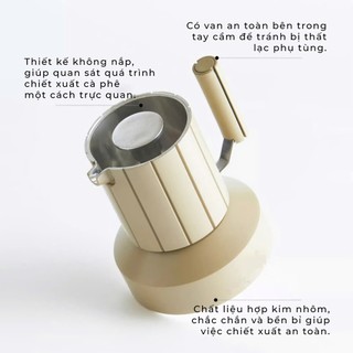 [VOLCANO] Bình pha cà phê Cactus Moka Pot nhôm CAFE DE KONA