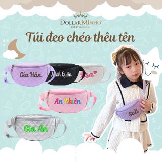 Túi Đeo Chéo Thêu Tên Cho Bé, Sành Điệu, Nhỏ Gọn Tiện Lợi, Thể Hiện Phong Cách Riêng