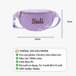 Túi Đeo Chéo Thêu Tên Cho Bé, Sành Điệu, Nhỏ Gọn Tiện Lợi, Thể Hiện Phong Cách Riêng