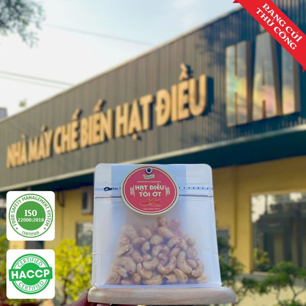 Combo Tiện Dụng Hạt Điều vị Tỏi Ớt gói 100g và gói 200g TẶNG 50g Rang Củi | Hạt điều Hải Bình Gia Lai