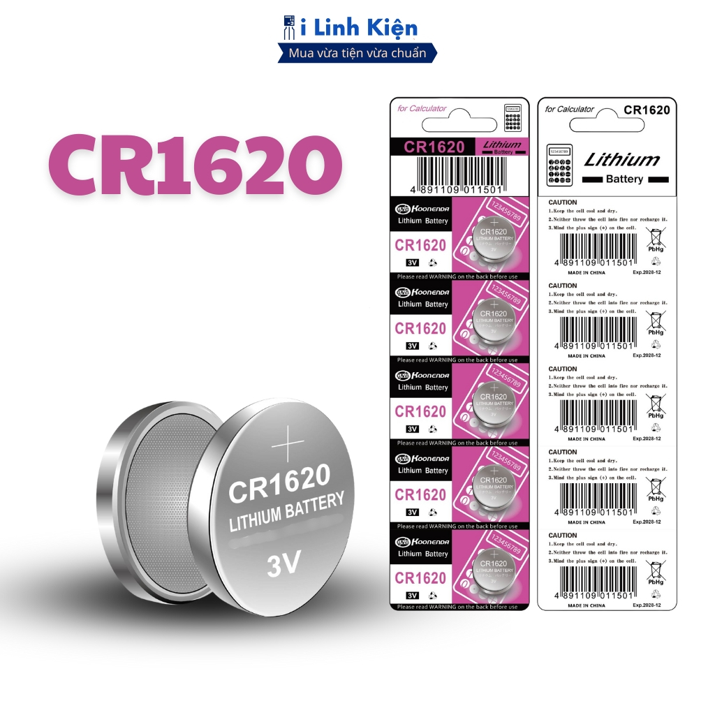 Pin CR1620 3V vỉ 5 viên ILinhkien | Shopee Việt Nam
