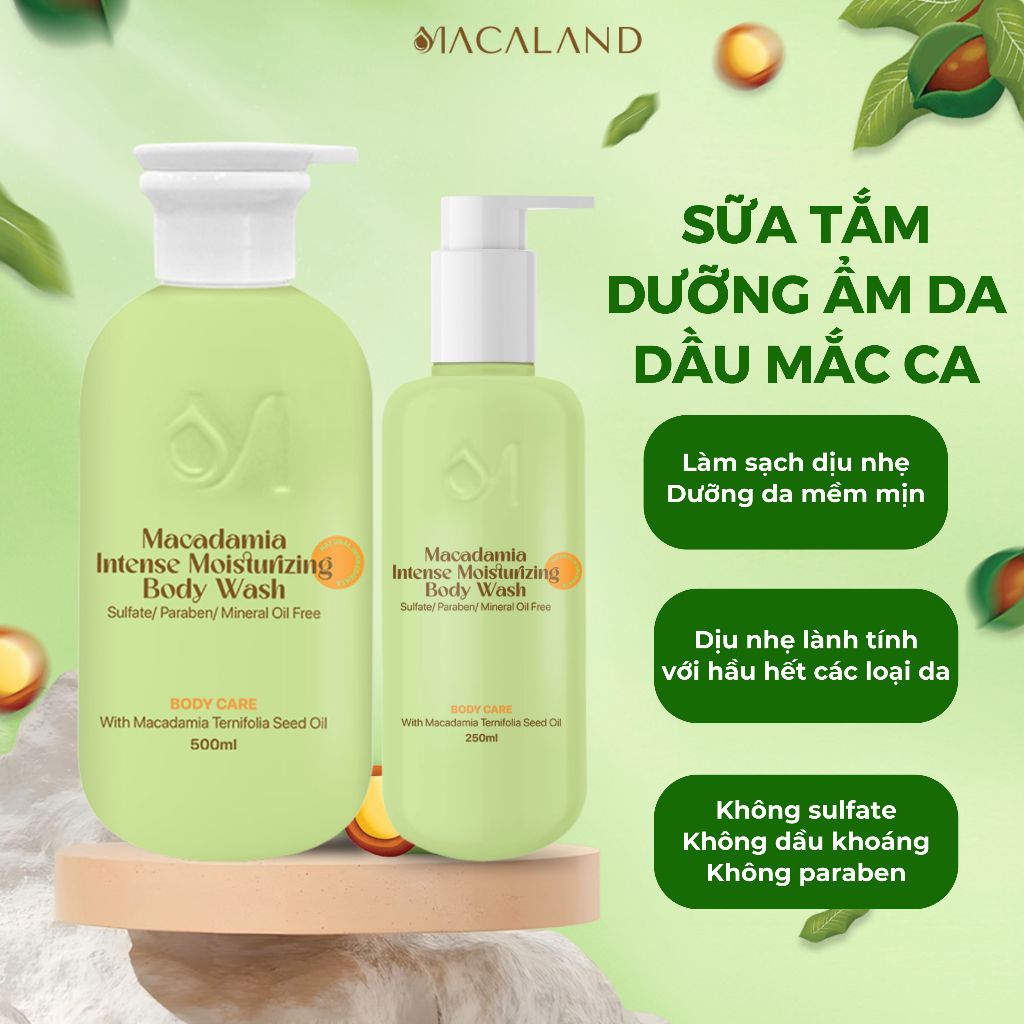 Ảnh Sữa Tắm Dưỡng Ẩm Mắc Ca MACALAND 250ml/500ml Không Sulfate, Cấp Ẩm, Dưỡng Da Sáng Mịn 1