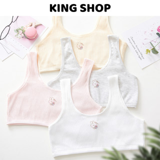 Set 3 Áo Lót Cho Bé Gái Cotton Gân Tăm (Size 35-65Kg), Áo Lá Mềm Thoáng Năng Động King Shop A-8574