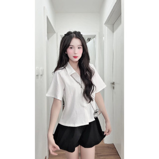 Set Áo Sơ Mi Nữ Tay Ngắn Kerira Cổ Cách Điệu Có Bigsize 40-72kg From Vừa ChangStore - A35