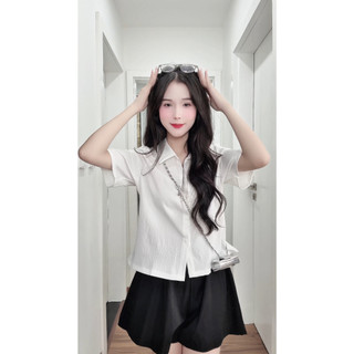Set Áo Sơ Mi Nữ Tay Ngắn Kerira Cổ Cách Điệu Có Bigsize 40-72kg From Vừa ChangStore - A35