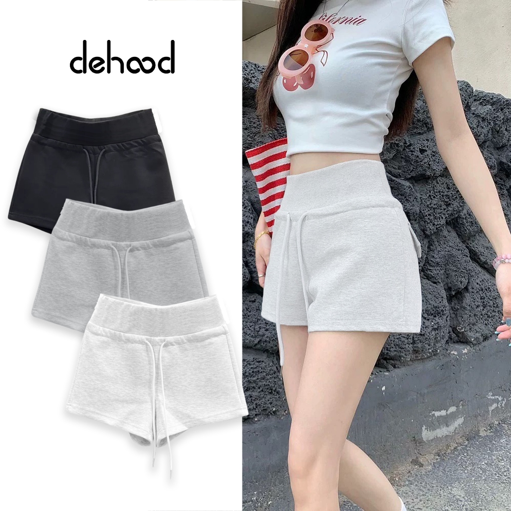 Combo 3 Quần short đùi cạp cao Dehood chất nỉ không nhăn không xù mềm mịn có túi có dây rút tôn V3