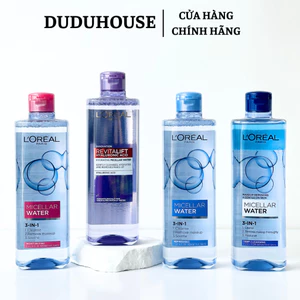 Nước Tẩy Trang 3 In 1 L'Oreal Paris Micellar Water tươi mát, dưỡng ẩm, sạch sâu 400ml Duduhouse