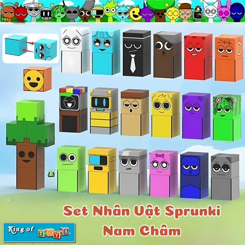 Đồ Chơi Mô Hình Sprunki Incredibox Khối Nam Châm Set 8 Cái / 12 Cái ...