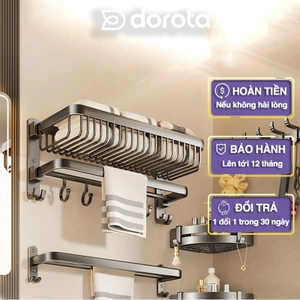Kệ để đồ nhà tắm cao cấp DOROTA giá để khăn loại lớn chất liệu nhôm hàng cao cấp GTK