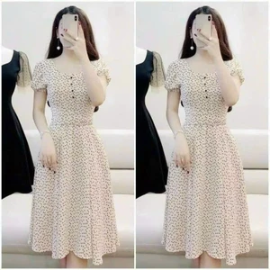 Đầm Xòe LỤA BI Dáng Xòe Kèm Dây Thắt EO Nhẹ Nhàng TINH TẾ