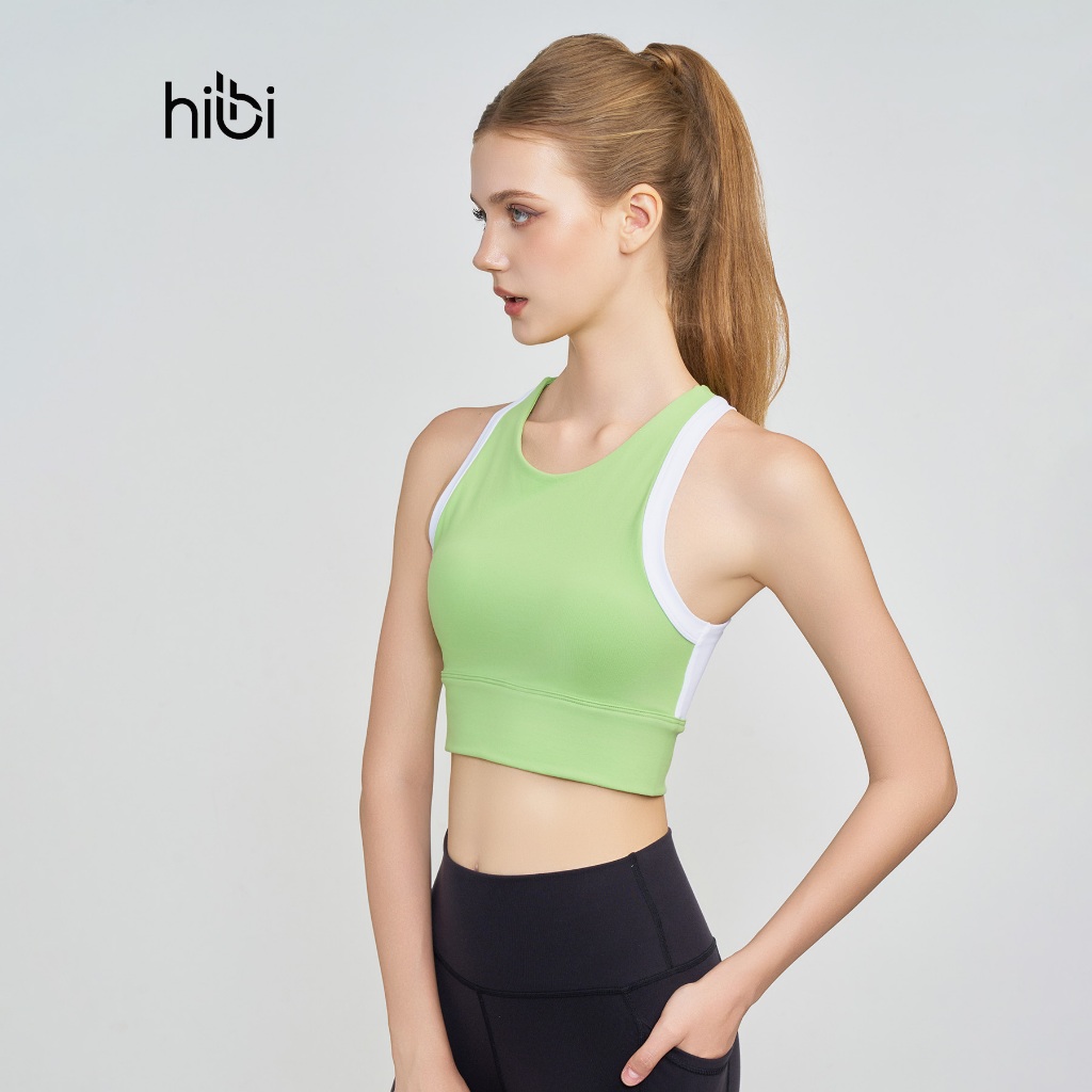 Ảnh Áo tập yoga gym croptop Hibi Sports CR805, kèm mút ngực, phù hợp chơi pickleball tennis 4
