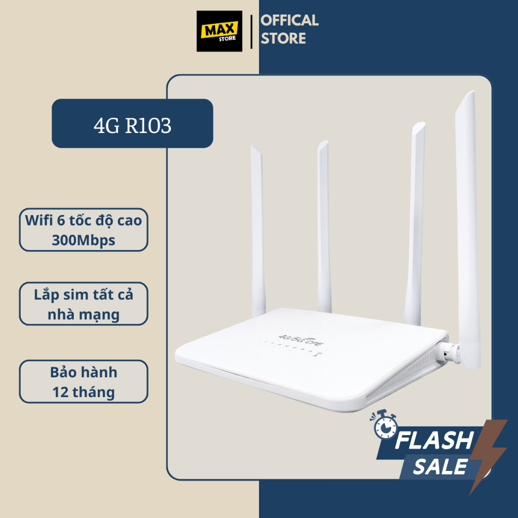 Wifi, Bộ Phát Wifi 4G R103 Wifi 6 Tốc Độ Cao Lắp Sim Tất Cả Nhà Mạng ...