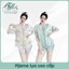 Bộ Đồ Ngủ Nữ Mặc Nhà Lụa Cát Cao Cấp Bộ Mặc Nhà Quần Cộc Áo Cộc Mềm Mịn Thoáng Mát