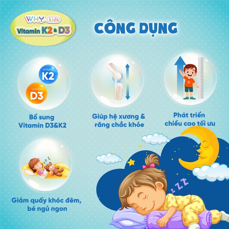 Vitamin D3 K2 Whykids Dạng Xịt Bổ Sung D3 K2 Cho Bé, Tăng Cường Hấp Thu Canxi Phát Triển Chiều Cao 15ml