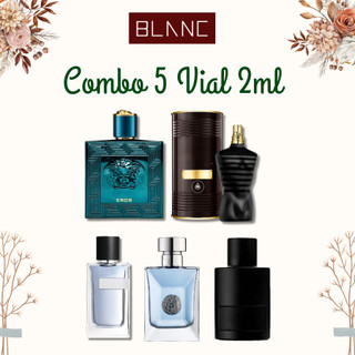 Combo 5 Lọ Mẫu Thử Dung Tích 2ml BLANC PERFUME, Set Vial Nước Hoa Nam Lôi Cuốn