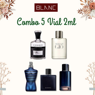Combo 5 Lọ Mẫu Thử Dung Tích 2ml BLANC PERFUME, Set Vial Nước Hoa Nam Lôi Cuốn