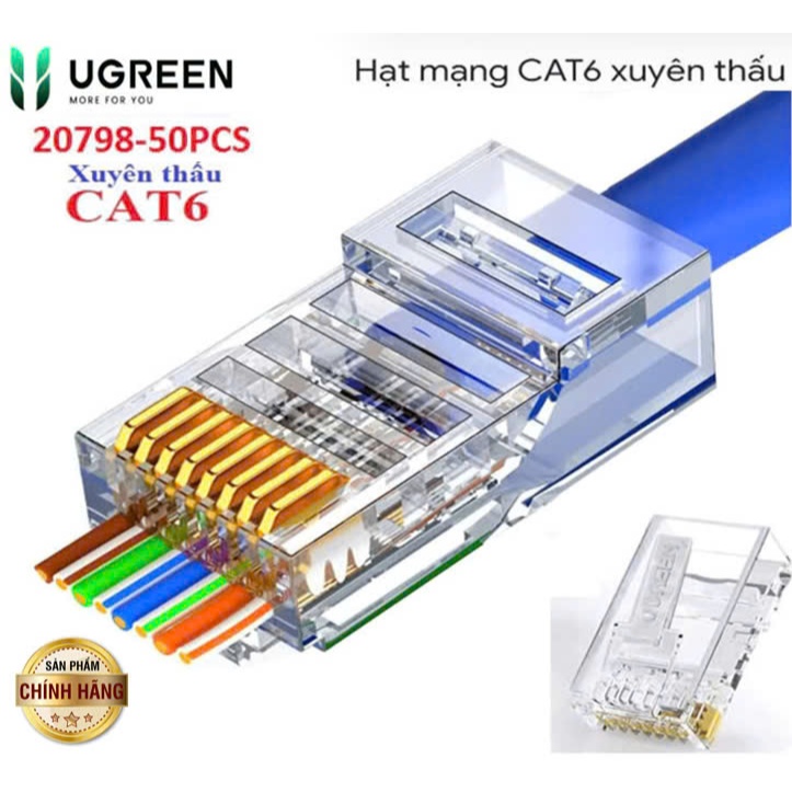 Đầu bấm hạt mạng Xuyên Thấu RJ45 Cat6 Ugreen 20798 20800 NW171 (8 chân ...