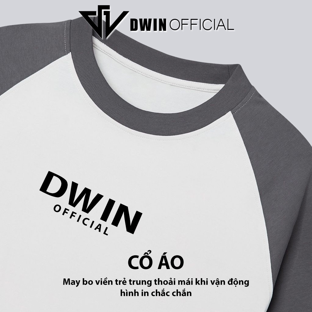 Ảnh Áo thun raglan nam nữ DWIN phông tay lỡ cotton unisex oversize form rộng basic local brand tshirt 2