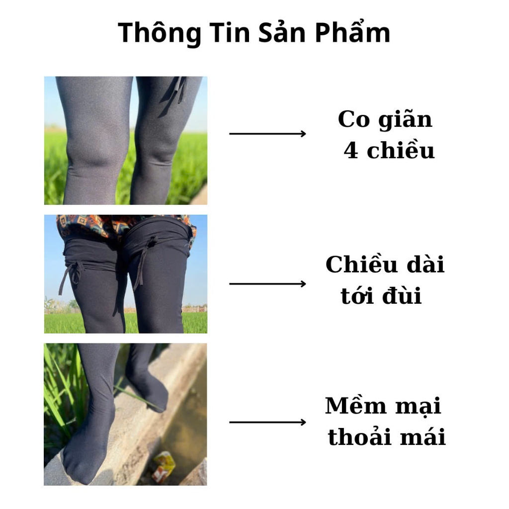 Tất Vải Ủng Vải Co Giãn 4 Chiều Dài Tới Đùi Có Dây Sử Dụng Làm Đồng Làm Vườn Cấy Gặt
