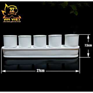Bộ Áng 5 Ly Nước Trắng Viền Vàng - Nội Thất An Việt - 1515T