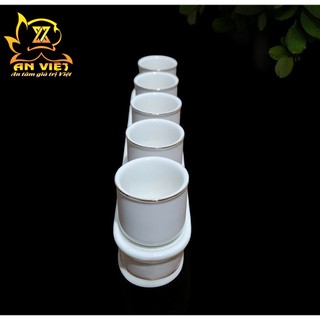 Bộ Áng 5 Ly Nước Trắng Viền Vàng - Nội Thất An Việt - 1515T