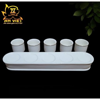 Bộ Áng 5 Ly Nước Trắng Viền Vàng - Nội Thất An Việt - 1515T